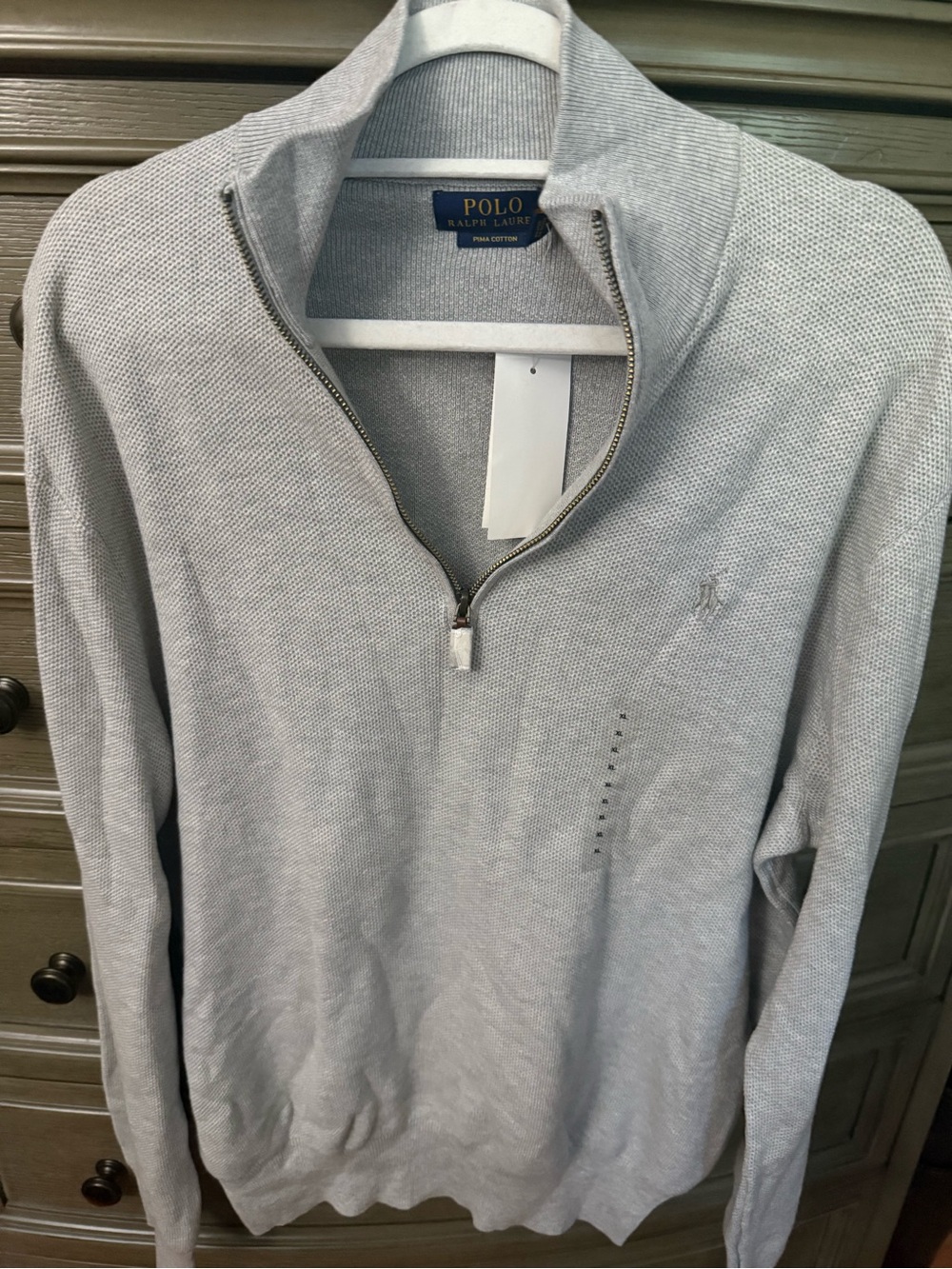 Polo by Ralph Lauren Light Gray Half-Zip Knit Pullover